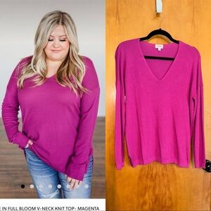 Life in Full Bloom V Neck Sweater the pulse boutique
